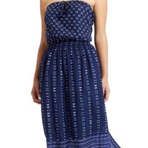 Athleta Blue Molokai Strapless Casual Maxi Dress